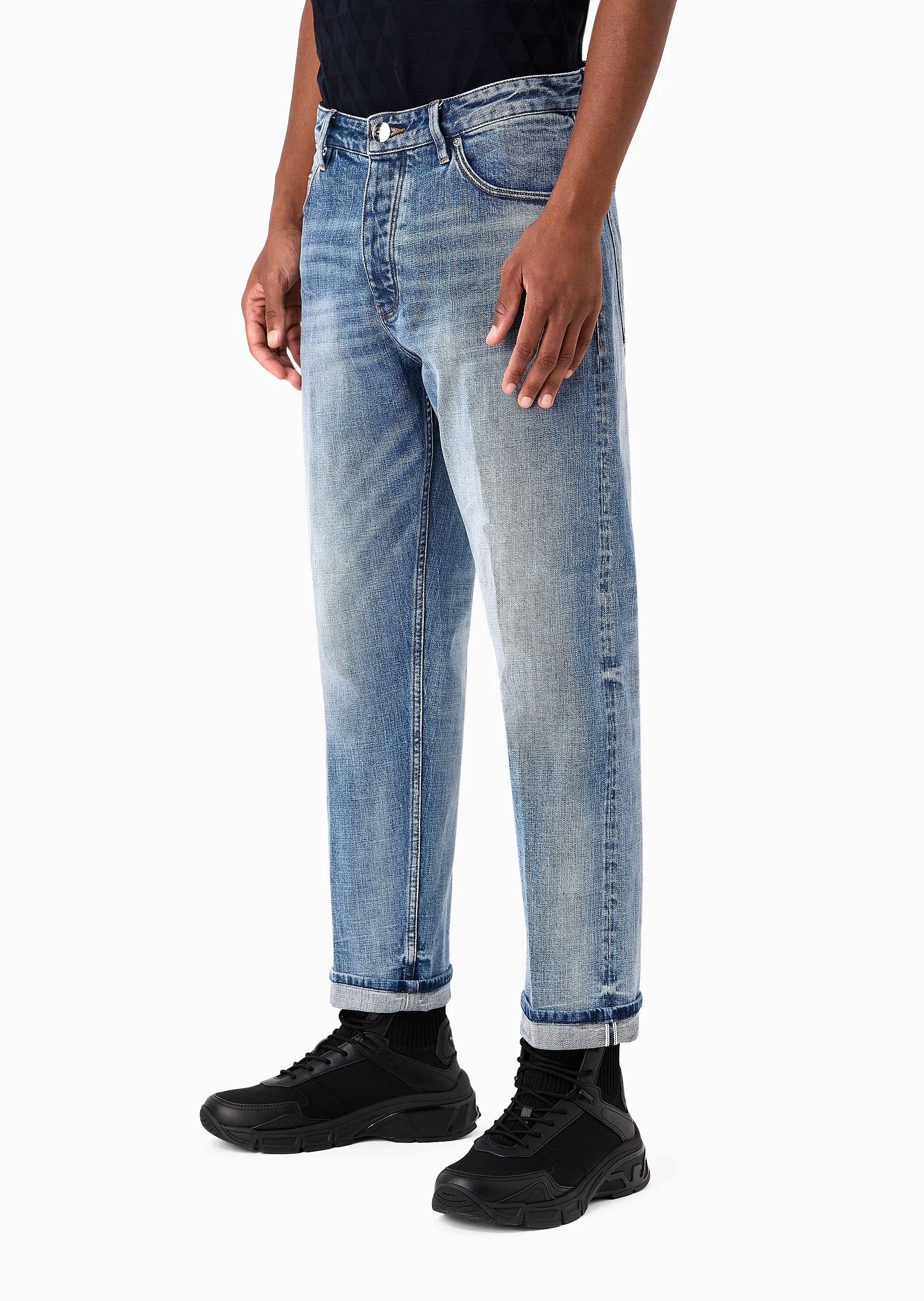 Jeans loose fit in denim selvedge Denim Lab 6R1J69 1DQTZ 0943 EMPORIO ARMANI Blue denim chiaro 