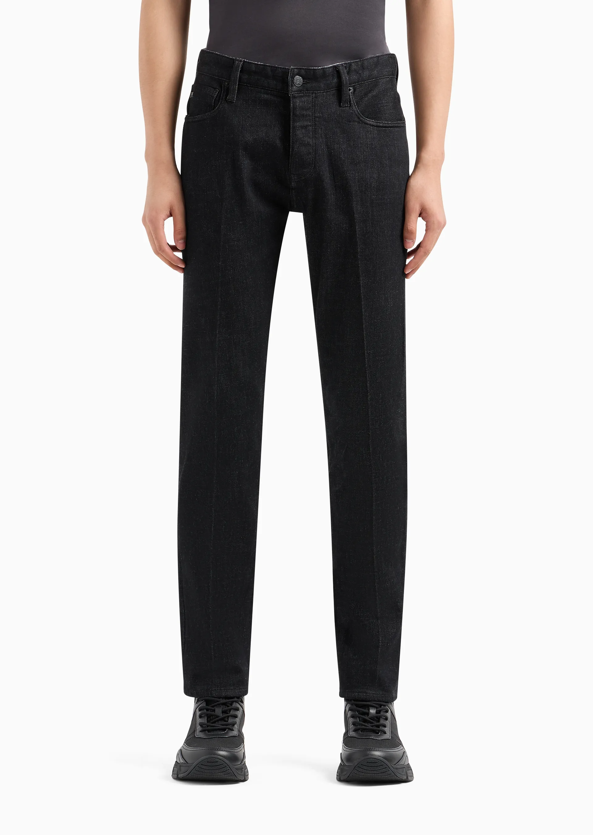 Jeans slim fit in denim stretch touch felpa lavaggio marmorizzato 6R1J75 1DQFZ 0005 EMPORIO ARMANI Black 