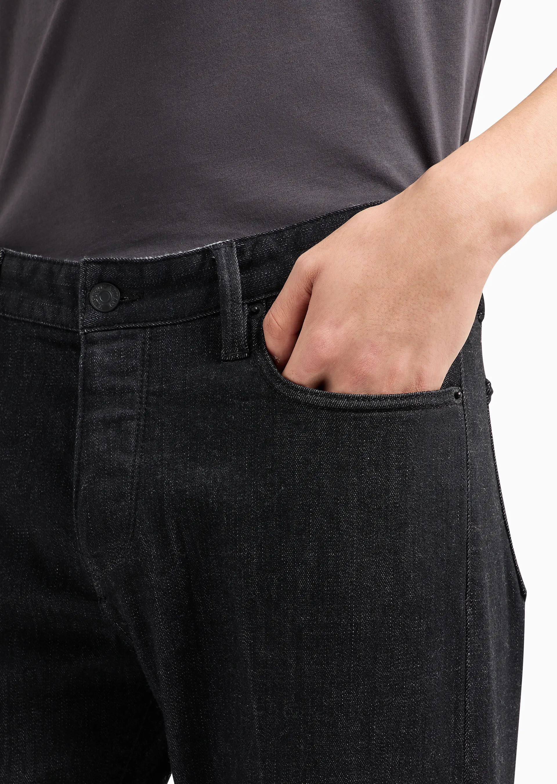 Jeans slim fit in denim stretch touch felpa lavaggio marmorizzato 6R1J75 1DQFZ 0005 EMPORIO ARMANI Black 