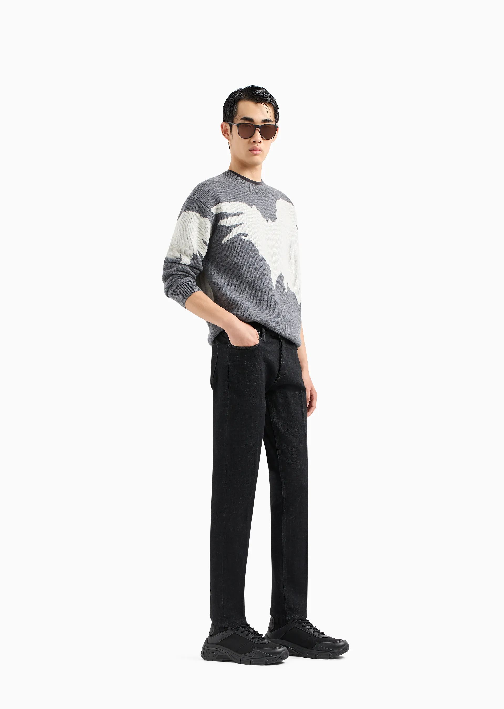 Jeans slim fit in denim stretch touch felpa lavaggio marmorizzato 6R1J75 1DQFZ 0005 EMPORIO ARMANI Black 