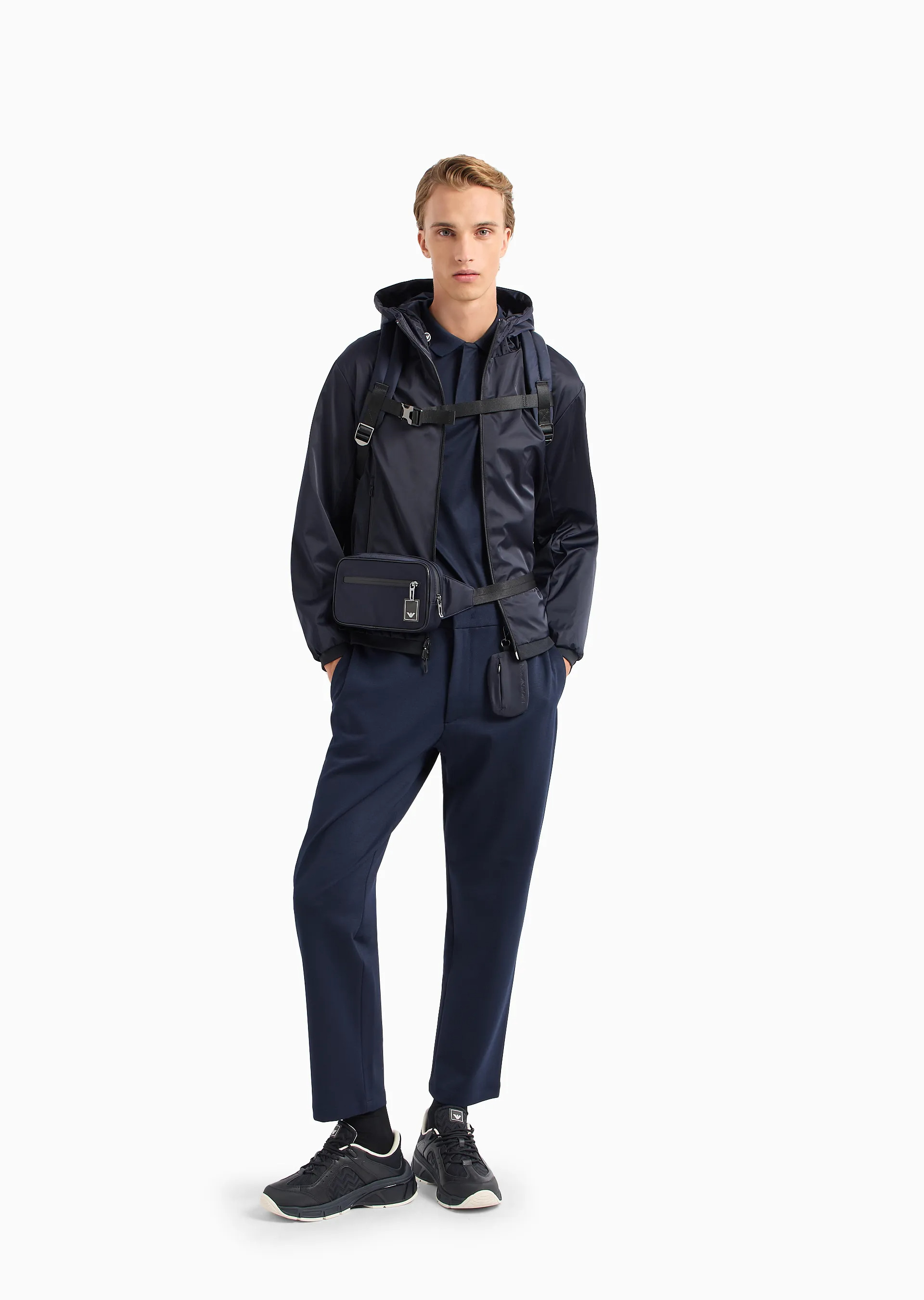 Pantaloni chino in jersey misto lana Travel Essential 6R1P62 1JOBZ 09B3 EMPORIO ARMANI Blu navy 