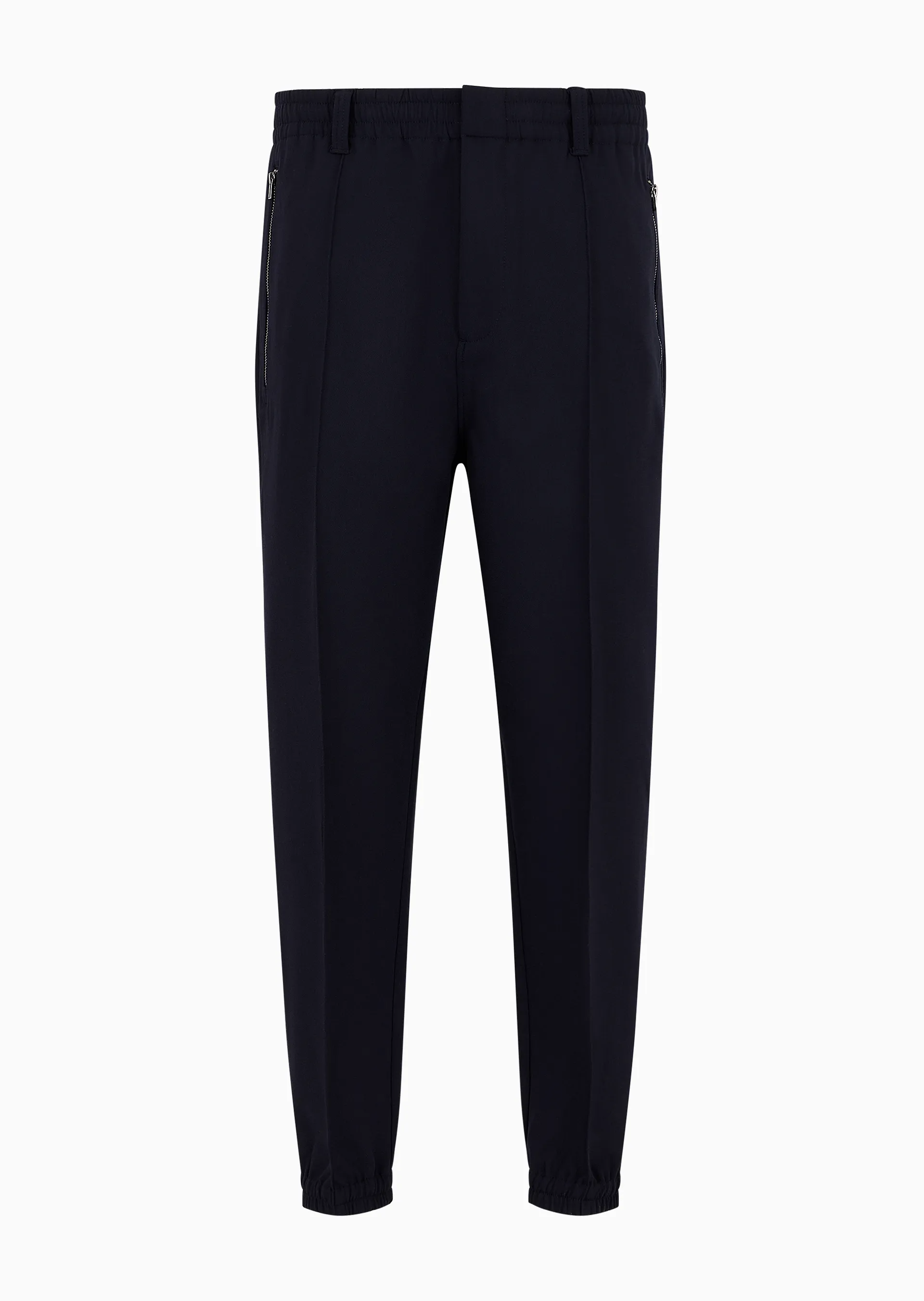 Pantaloni con nervature centrali e fondo elastico in misto viscosa soft 6R1P74 1NFTZ 0920 EMPORIO ARMANI Blu navy 
