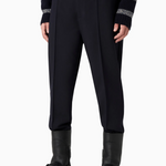 Pantaloni con nervature centrali e fondo elastico in misto viscosa soft 6R1P74 1NFTZ 0920 EMPORIO ARMANI Blu navy 