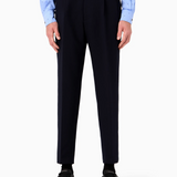 Pantaloni in misto viscosa soft con pinces e tasche a filetto 6R1PC6 1NFTZ 0920 EMPORIO ARMANI Blu navy 