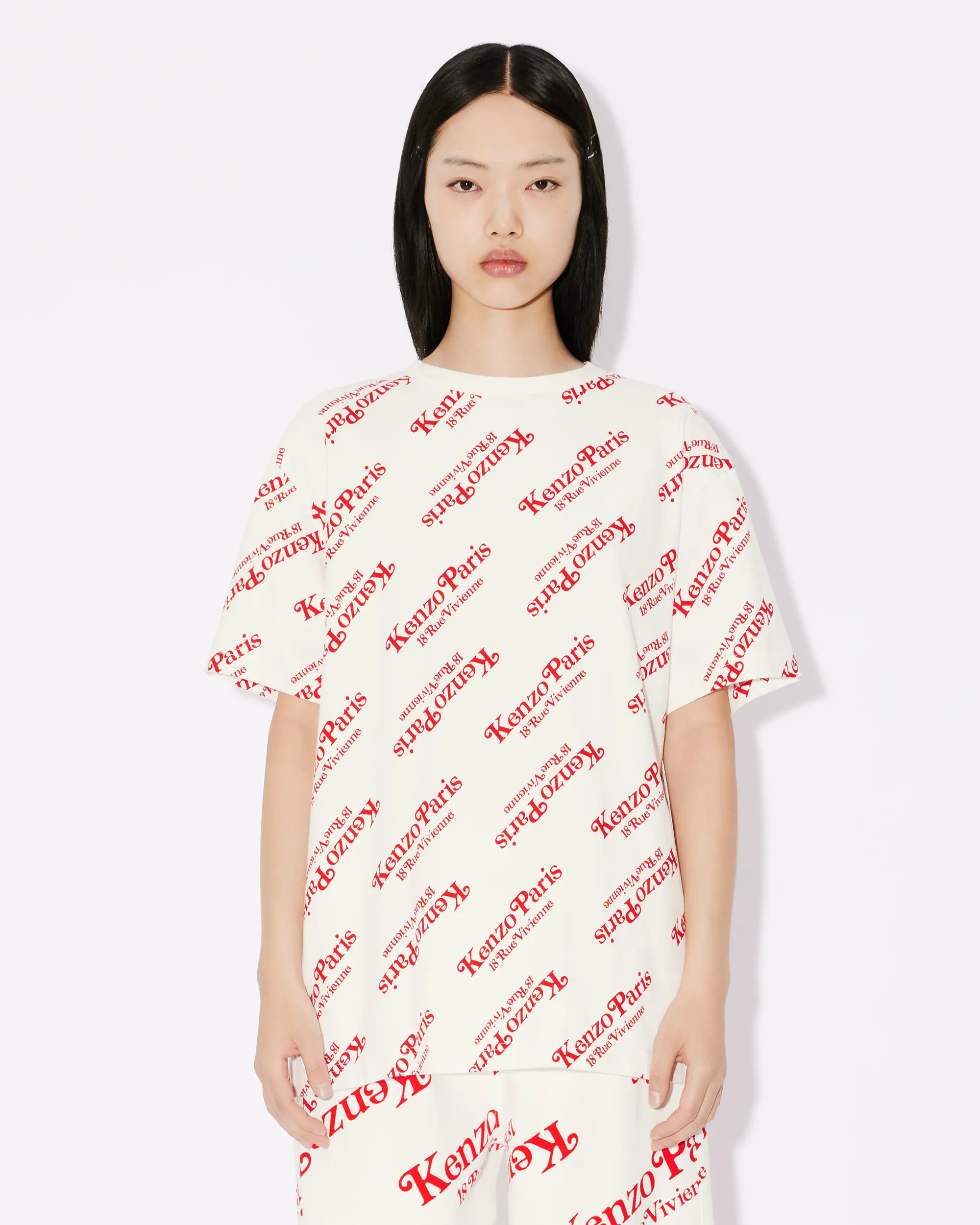 T-Shirt manica corta FE58TS0044SY 02 KENZO Blanc casse 