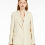 Blazer monopetto in lino 2415041032 035 MAX MARA WEEKEND Sabbia 