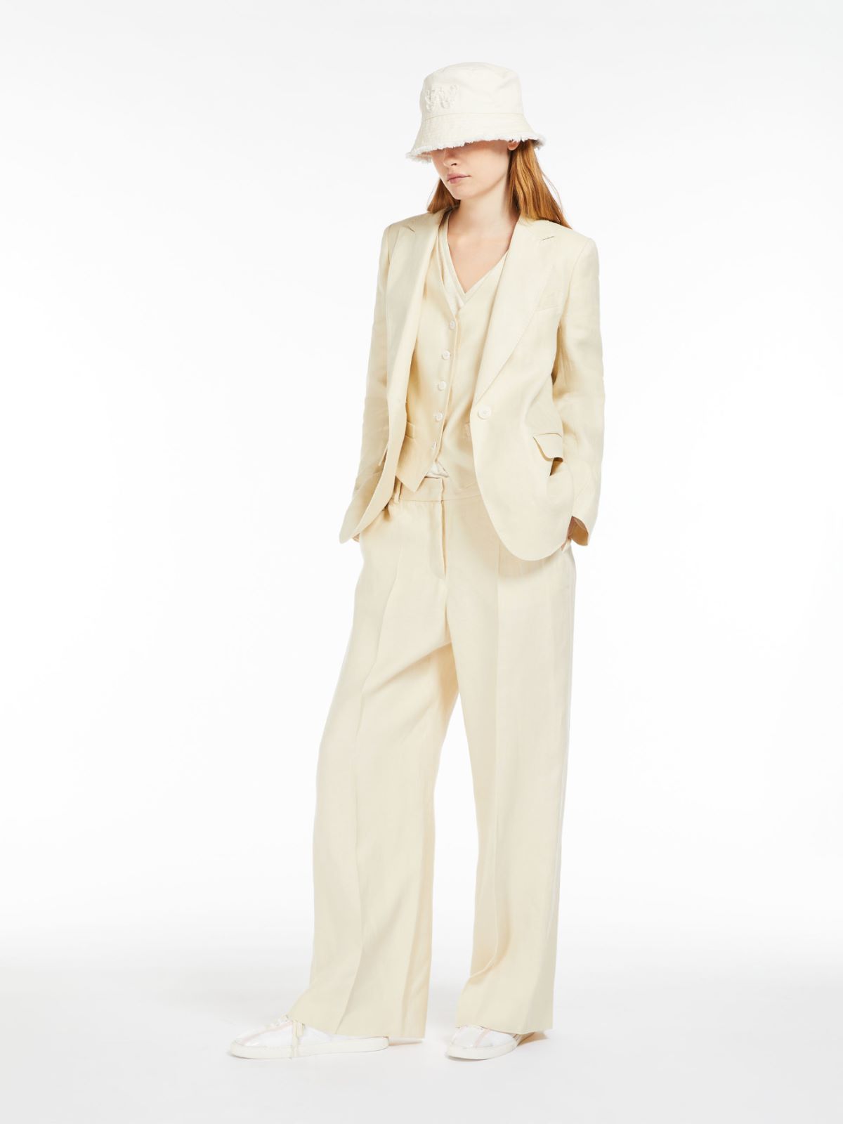 Blazer monopetto in lino 2415041032 035 MAX MARA WEEKEND Sabbia 