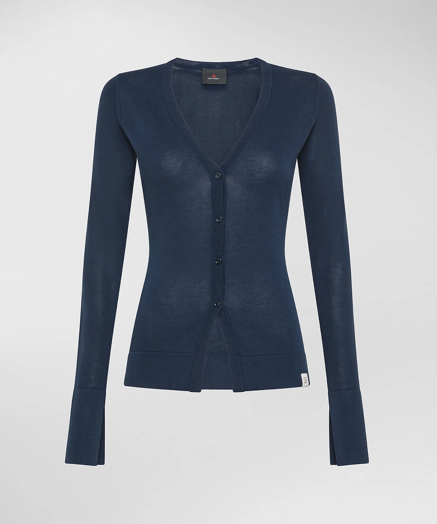 Cardigan in cotone PED5064 99012191 215 PEUTEREY Blue 