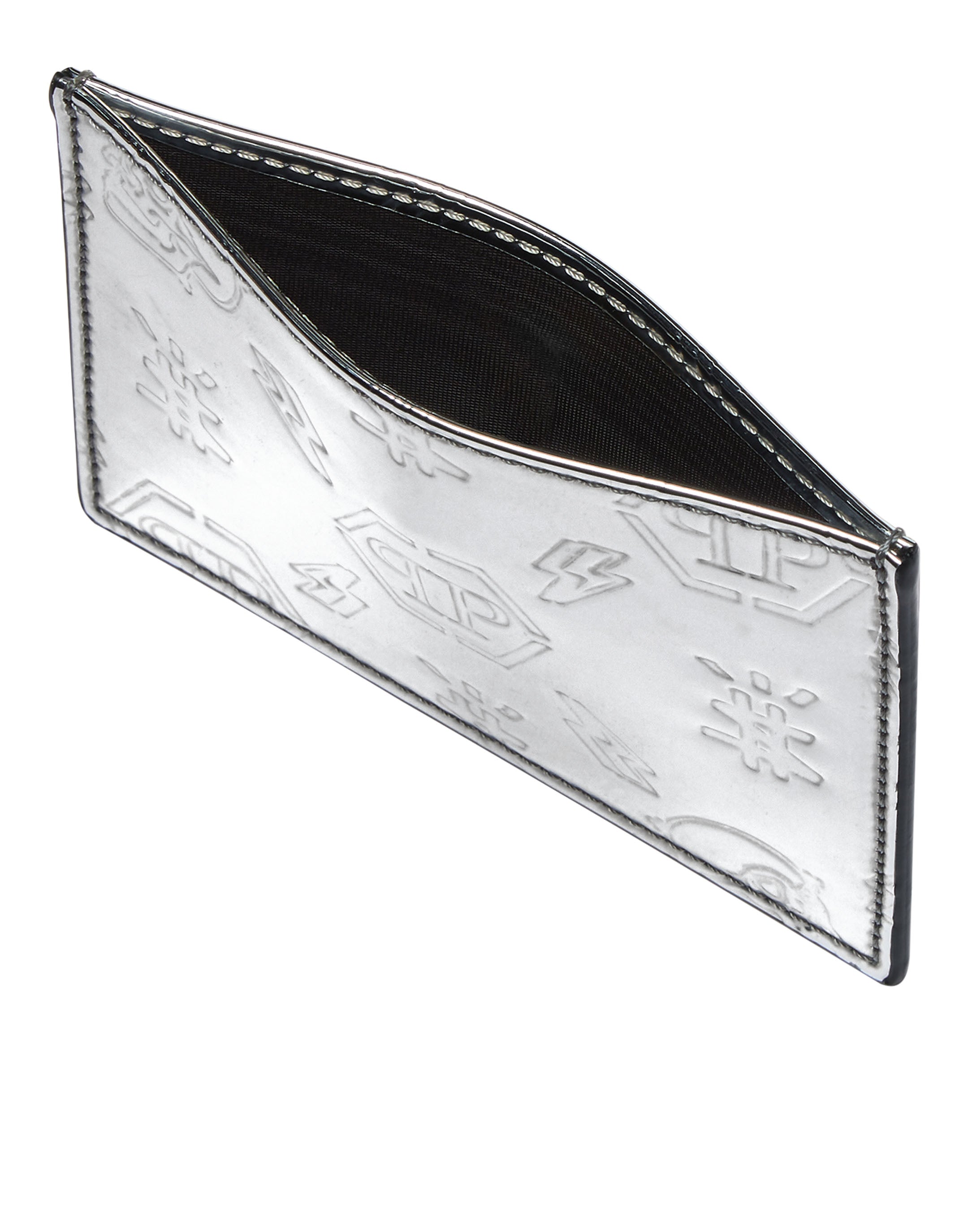 Portacarte in pelle specchiata MVG0513 PLE010N 70 PHILIPP PLEIN Silver 