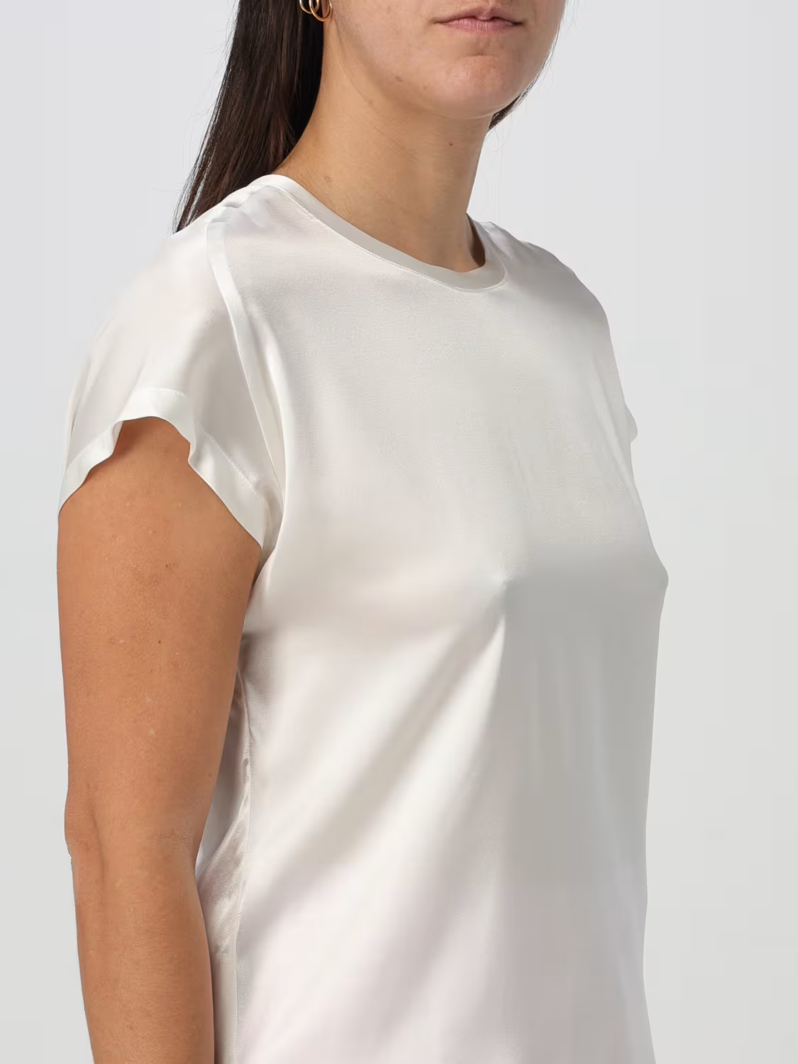 Blusa in satin maniche ad aletta 100100A1RI Z05 PINKO White 