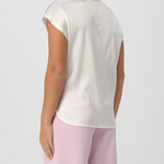 Blusa in satin maniche ad aletta 100100A1RI Z05 PINKO White 
