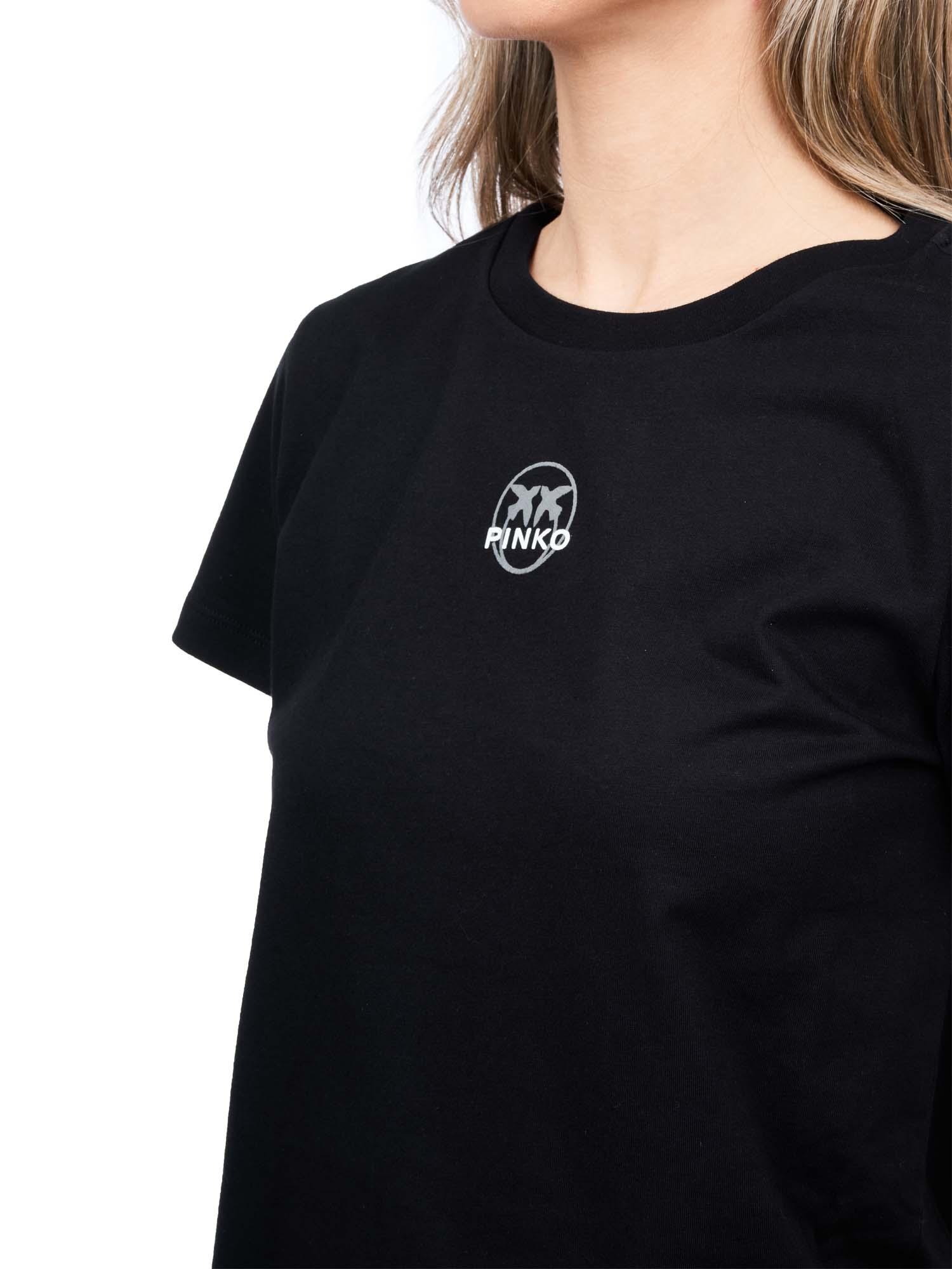 T-Shirt manica corta con logo 100355A0KO Z99 PINKO Black 