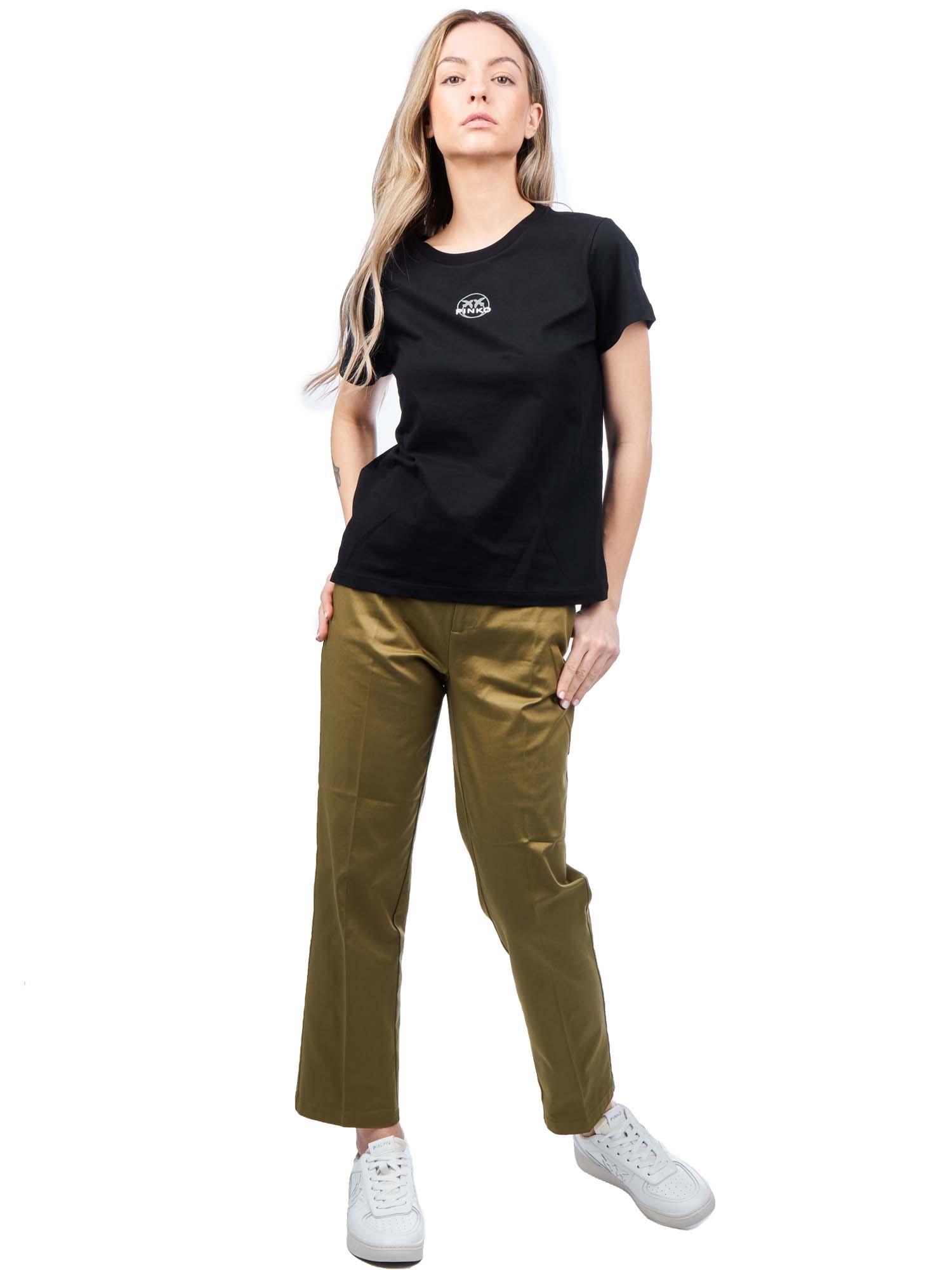 T-Shirt manica corta con logo 100355A0KO Z99 PINKO Black 
