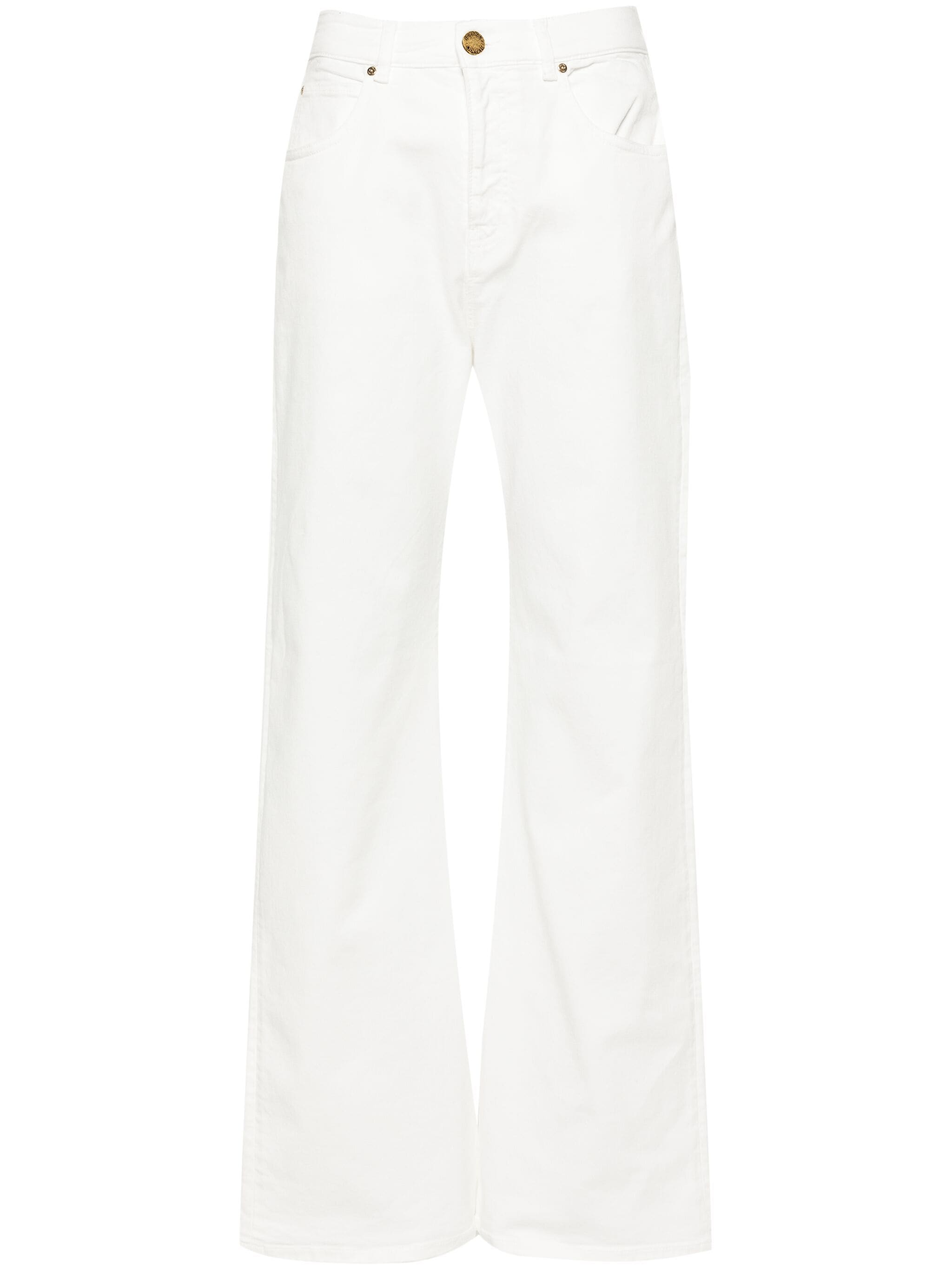 Pantalone in bull di cotone 101733A1RA Z14 PINKO Bianco 