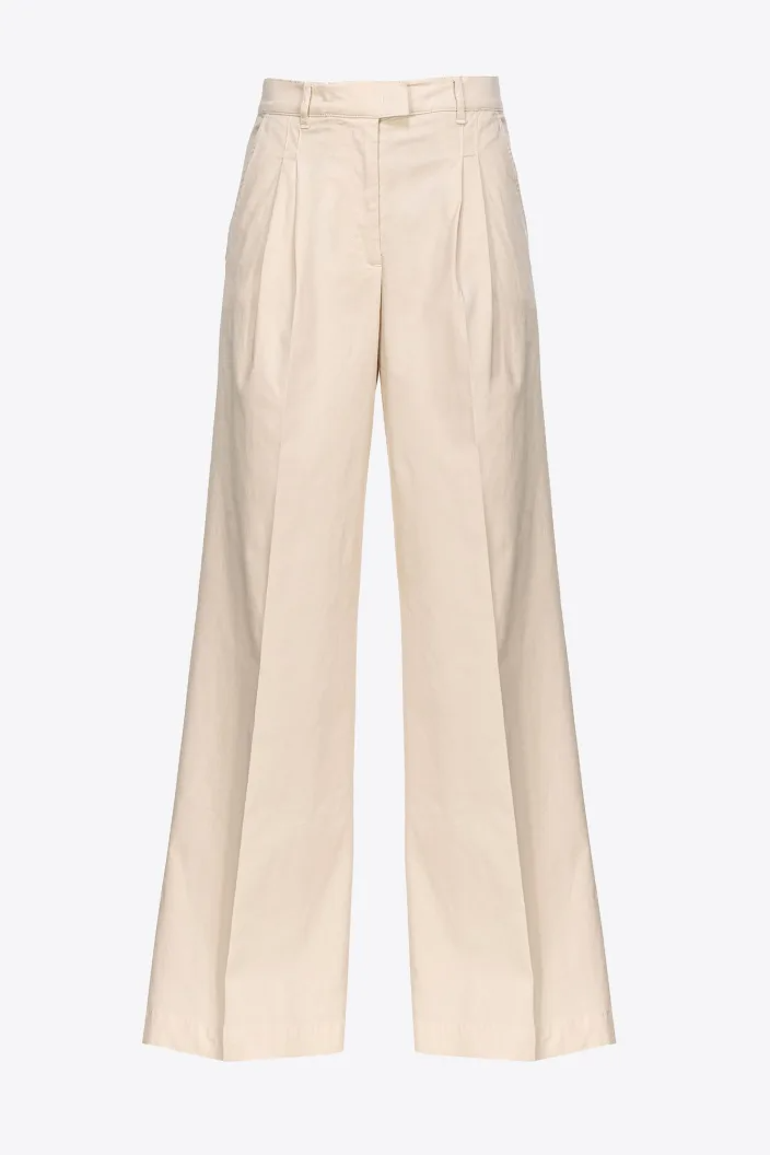 Pantaloni Wide-leg in tessuto cavallery 102205A1OA Q25 PINKO Beige 