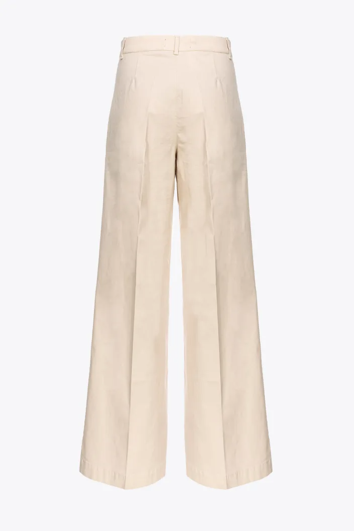 Pantaloni Wide-leg in tessuto cavallery 102205A1OA Q25 PINKO Beige 