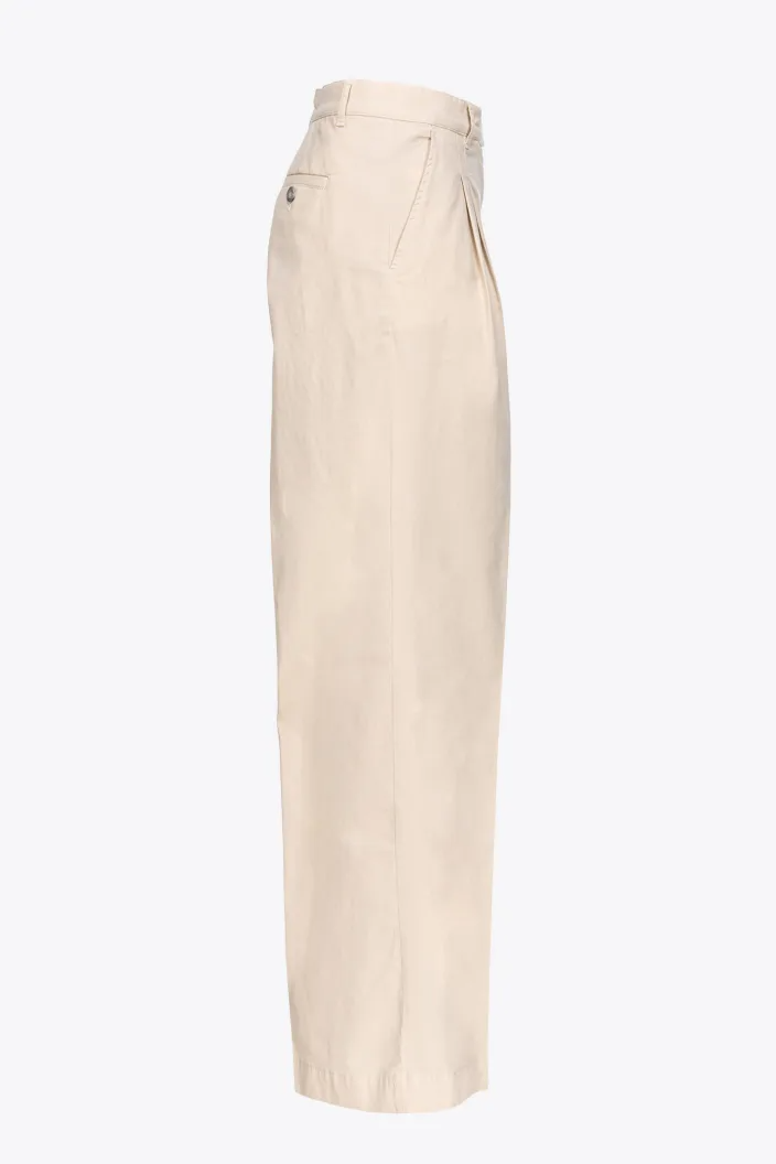 Pantaloni Wide-leg in tessuto cavallery 102205A1OA Q25 PINKO Beige 