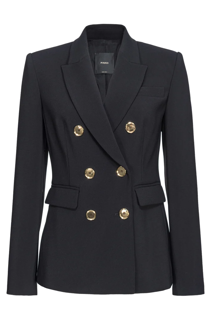 Blazer doppiopetto bottoni in metallo 102859A14I Z99 PINKO Black 