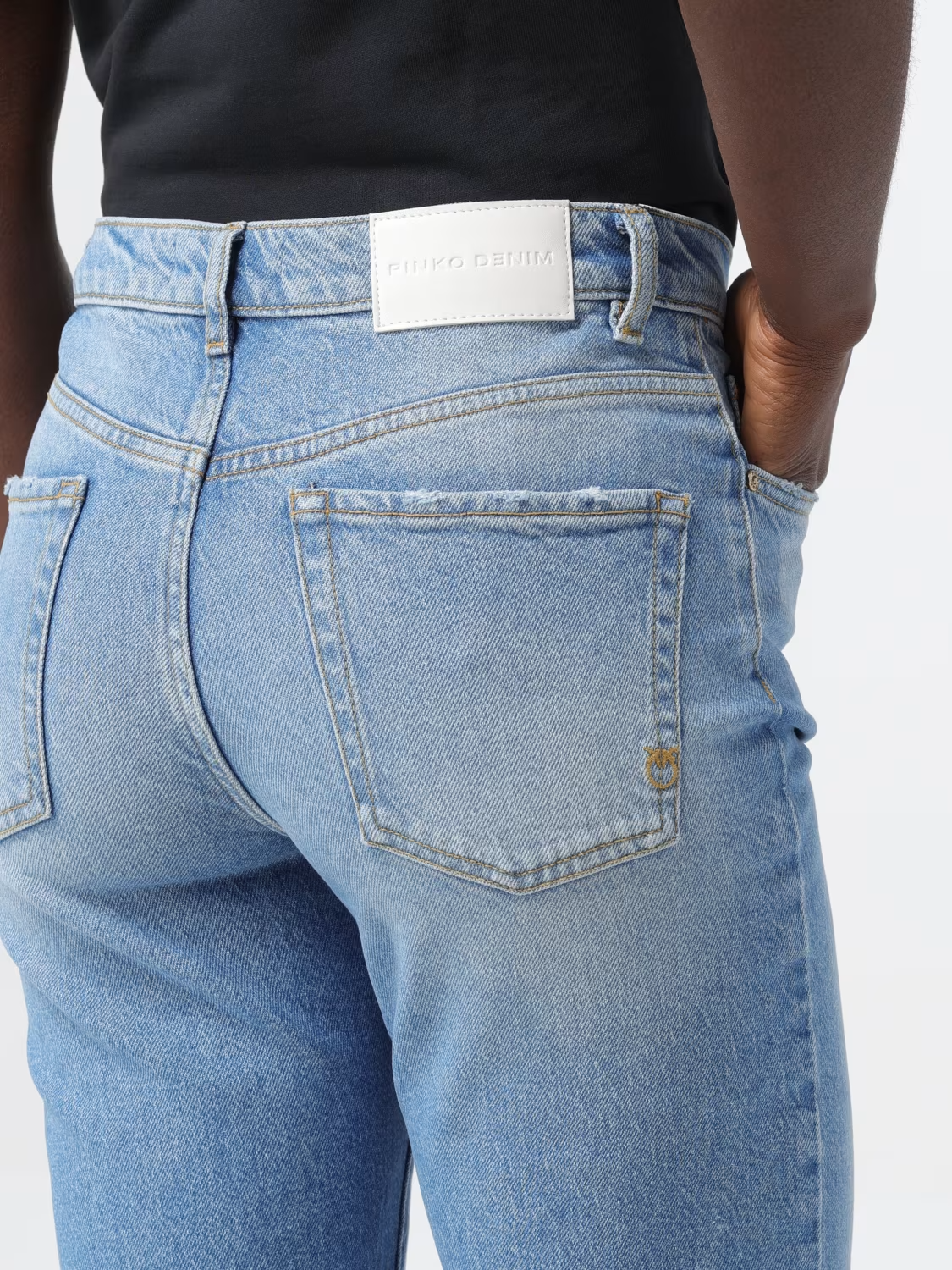 Jeans dritto stone washed 102908A0IC PJM PINKO Light blue 