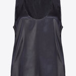 Top smanicato in satin di seta 103028A1RI Z99 PINKO Nero 