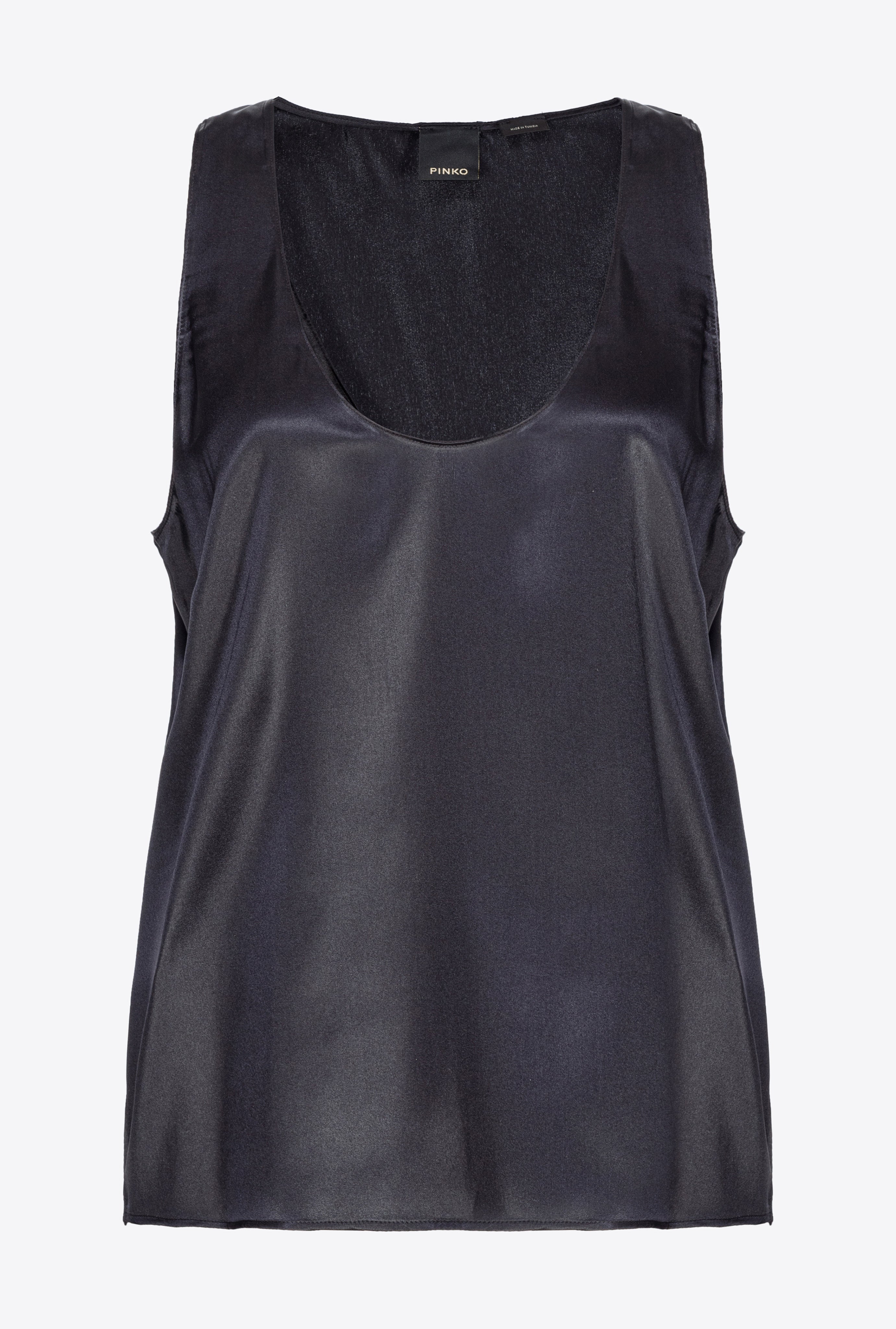 Top smanicato in satin di seta 103028A1RI Z99 PINKO Nero 