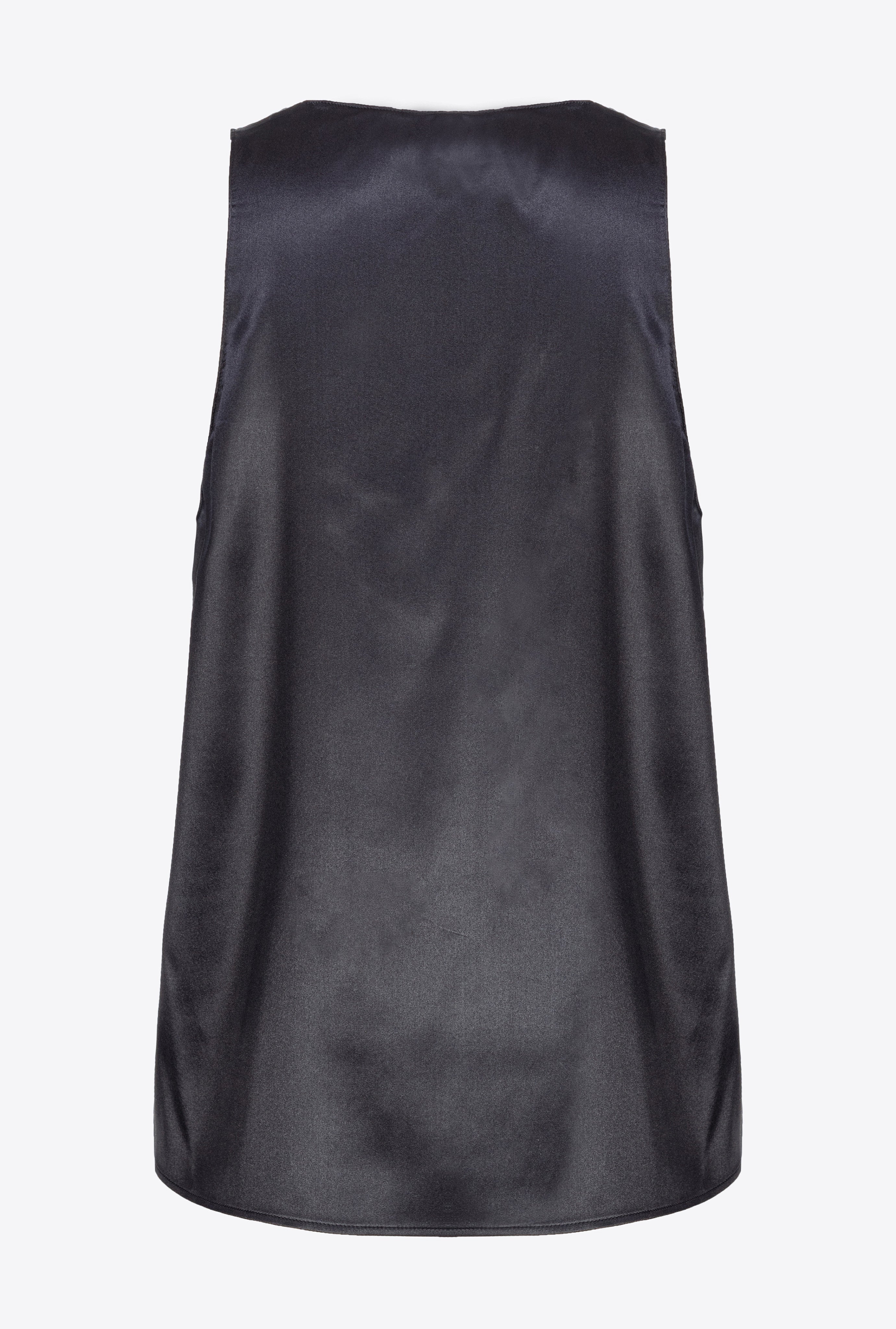 Top smanicato in satin di seta 103028A1RI Z99 PINKO Nero 