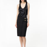 Top smanicato in satin di seta 103028A1RI Z99 PINKO Nero 