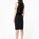Top smanicato in satin di seta 103028A1RI Z99 PINKO Nero 