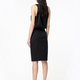 Top smanicato in satin di seta 103028A1RI Z99 PINKO Nero 