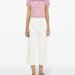 Pantalone cropped 103227A0IM Z07 PINKO White 