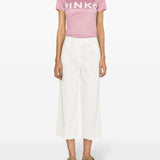 Pantalone cropped 103227A0IM Z07 PINKO White 
