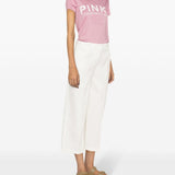 Pantalone cropped 103227A0IM Z07 PINKO White 