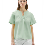 Blusa in cotone CFWWSI0174FRUT3027 621 WOOLRICH Sage 