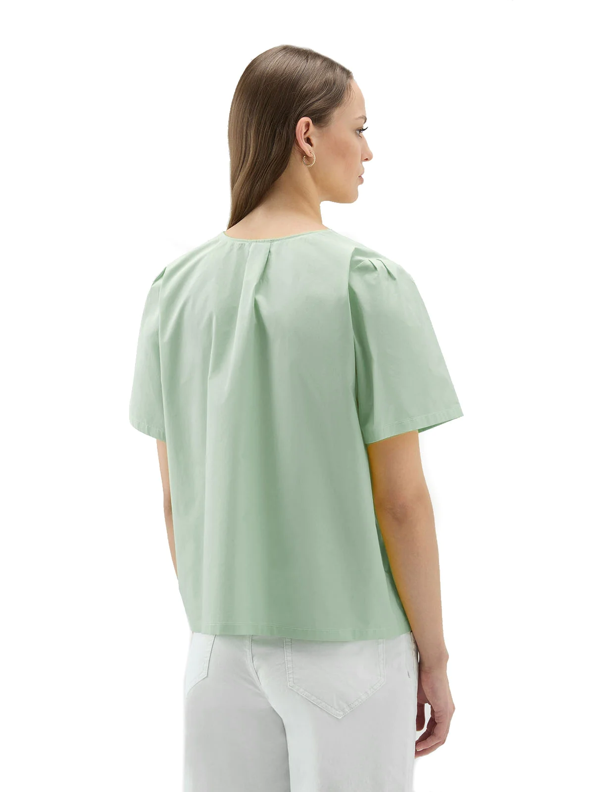 Blusa in cotone CFWWSI0174FRUT3027 621 WOOLRICH Sage 