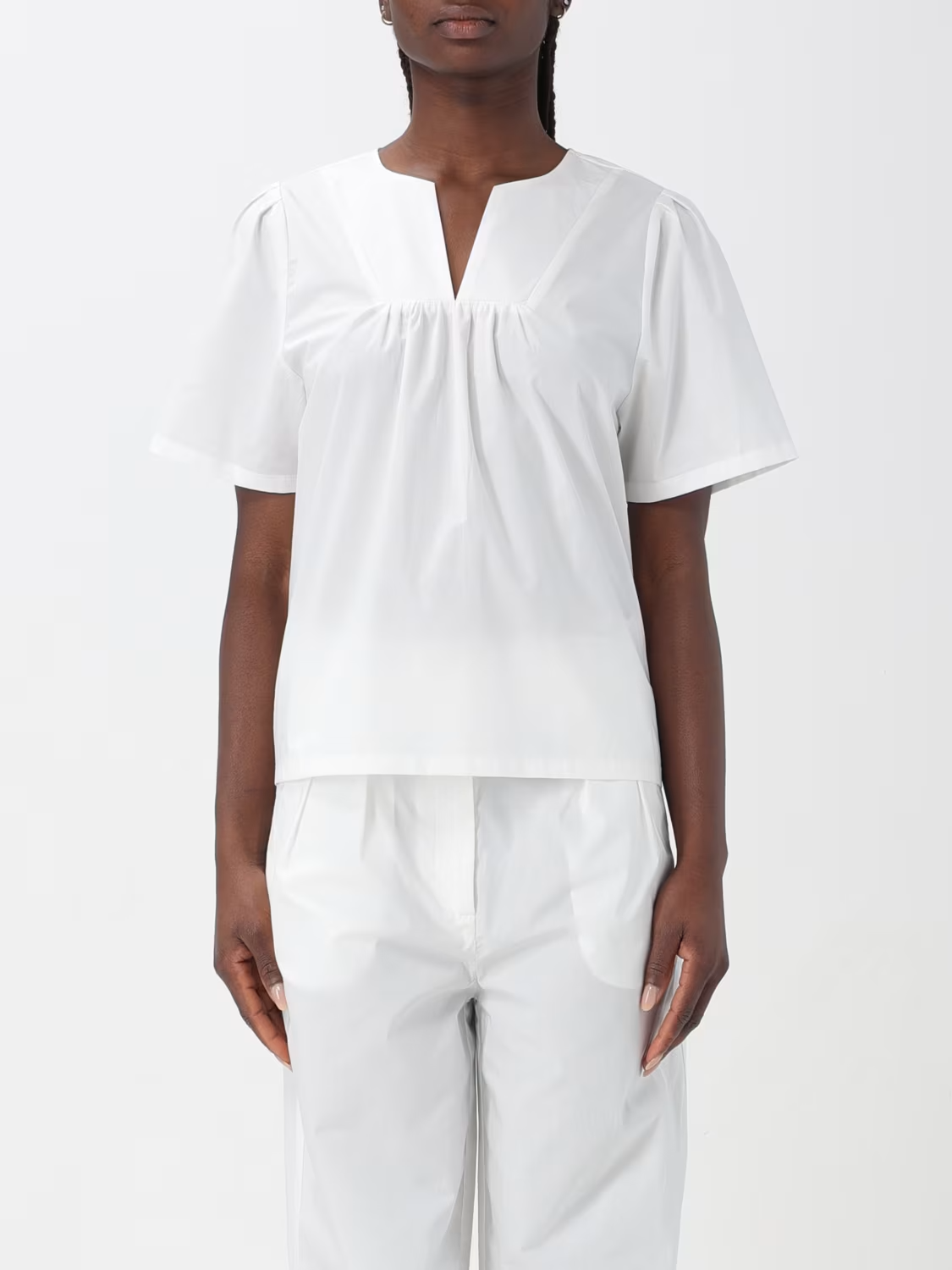 Blusa in cotone CFWWSI0174FRUT3027 8178 WOOLRICH White 