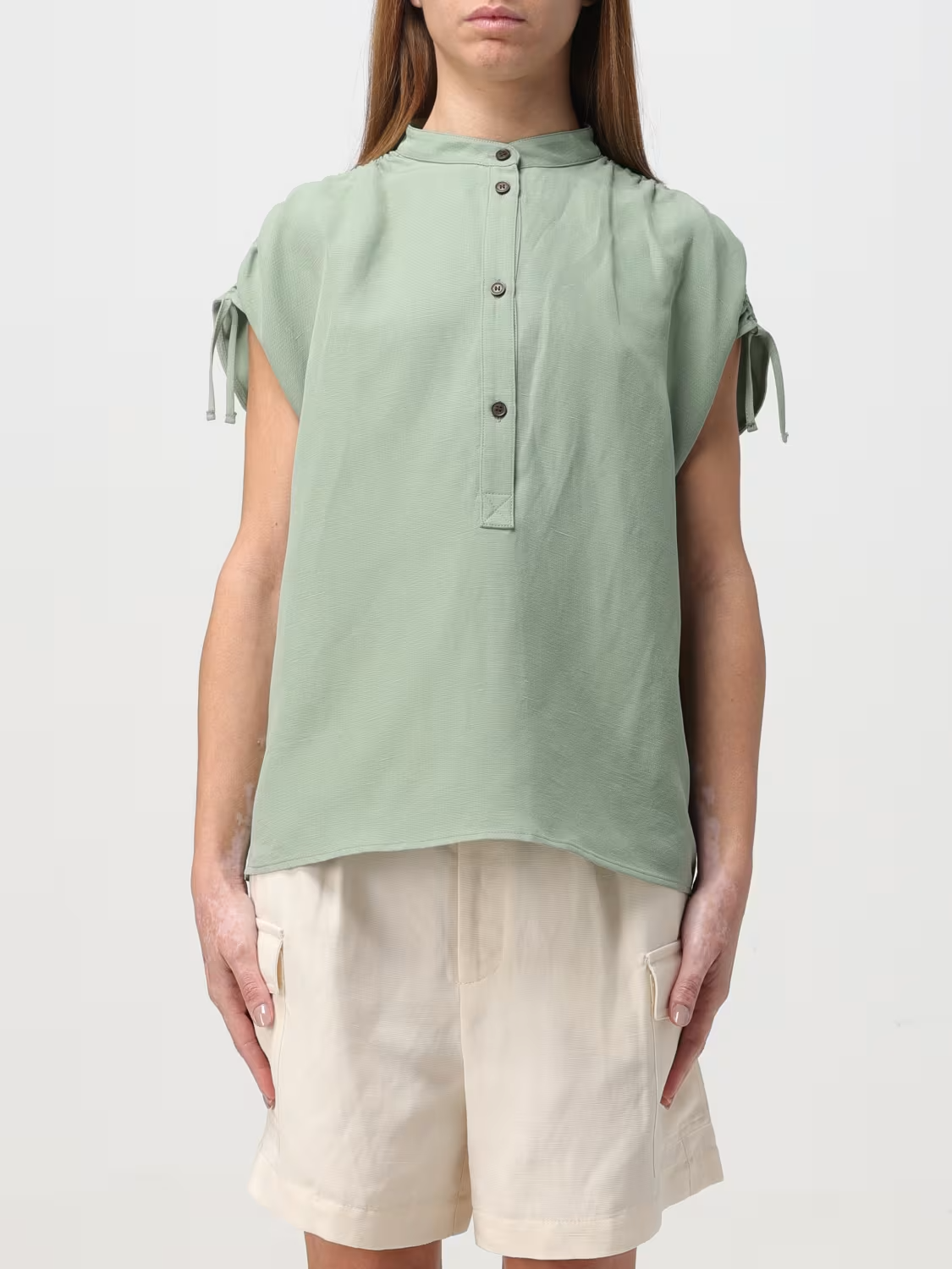 Camicia smanicata CFWWSI0179FRUT3043 621 WOOLRICH Sage 