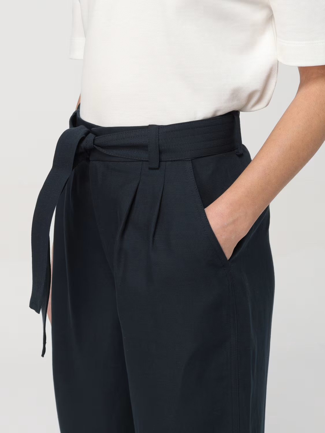Pantalone largo con cintura in vita CFWWTR0151FRUT3043 3989 WOOLRICH Melton blue 