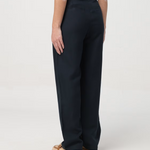 Pantalone largo con cintura in vita CFWWTR0151FRUT3043 3989 WOOLRICH Melton blue 