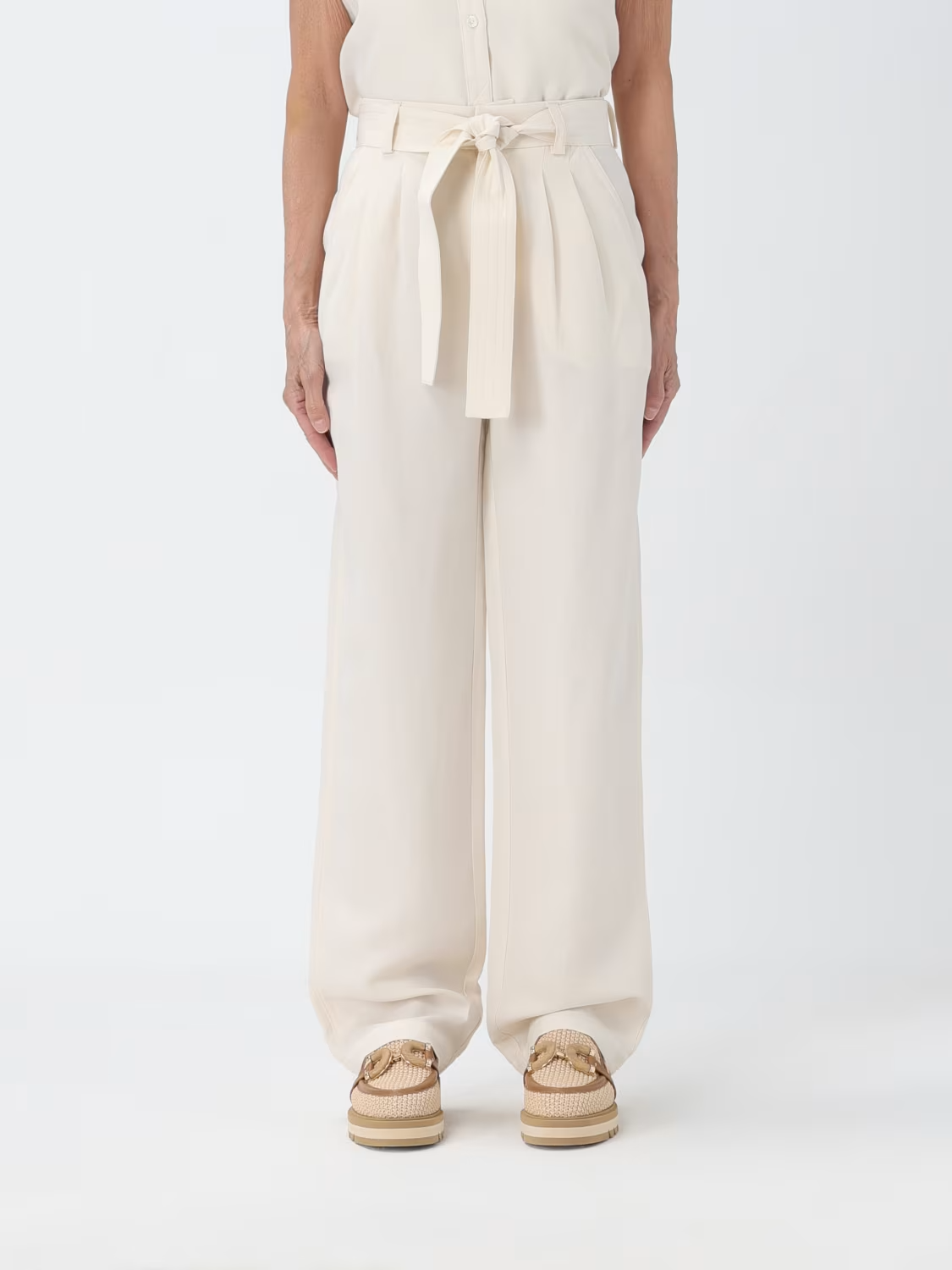 Pantalone largo con cintura in vita CFWWTR0151FRUT3043 8178 WOOLRICH White 