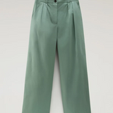 Pantaloni in popeline di puro cotone CFWWTR0174FRUT3027 621 WOOLRICH Sage 