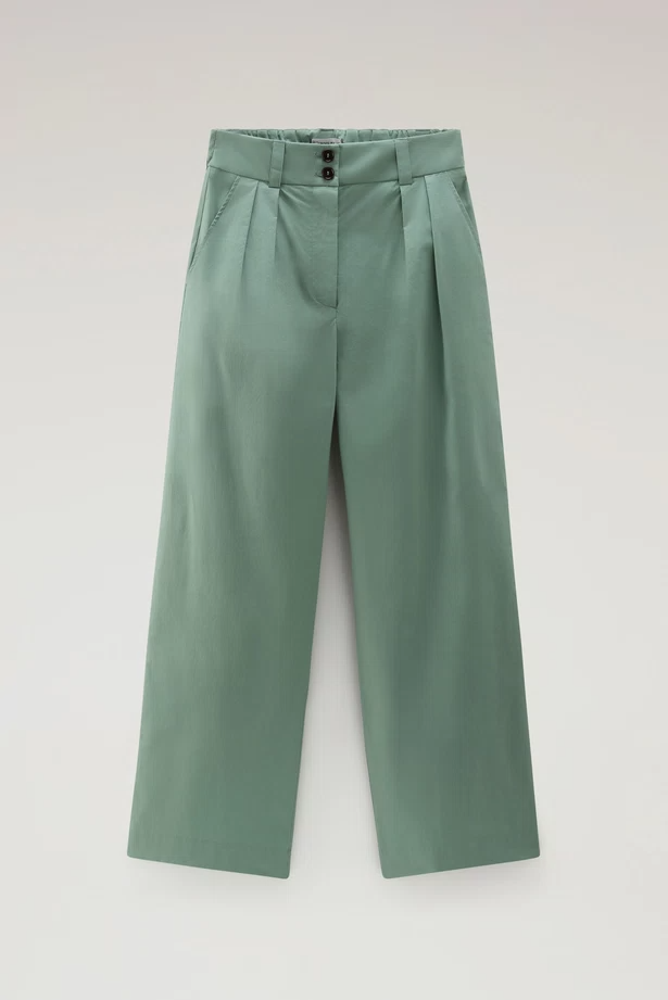 Pantaloni in popeline di puro cotone CFWWTR0174FRUT3027 621 WOOLRICH Sage 