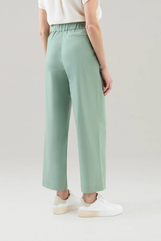 Pantaloni in popeline di puro cotone CFWWTR0174FRUT3027 621 WOOLRICH Sage 