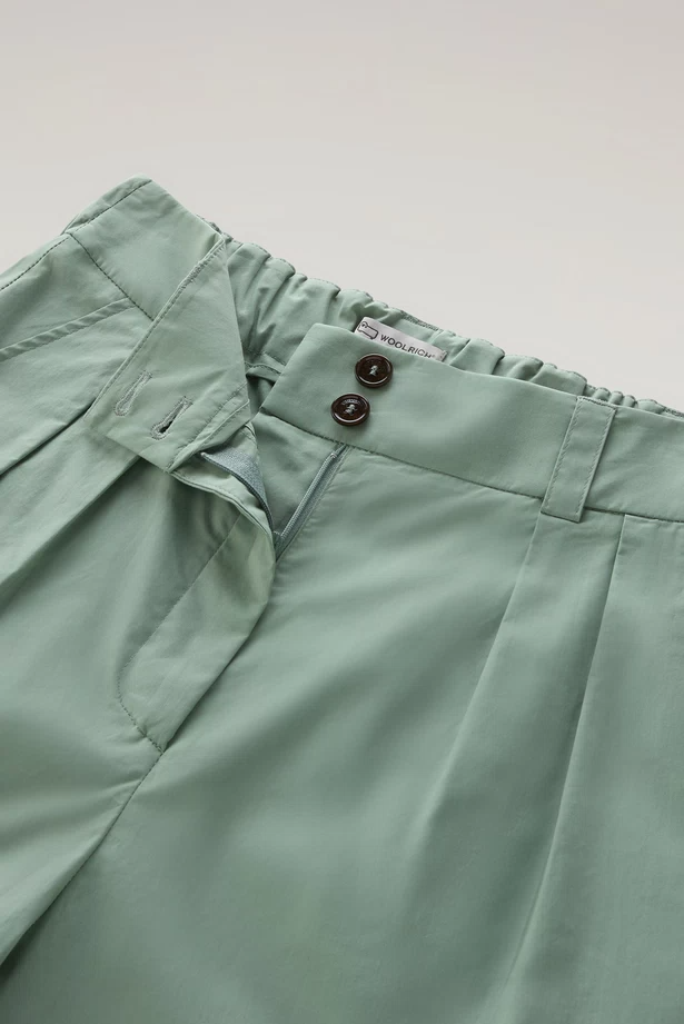 Pantaloni in popeline di puro cotone CFWWTR0174FRUT3027 621 WOOLRICH Sage 