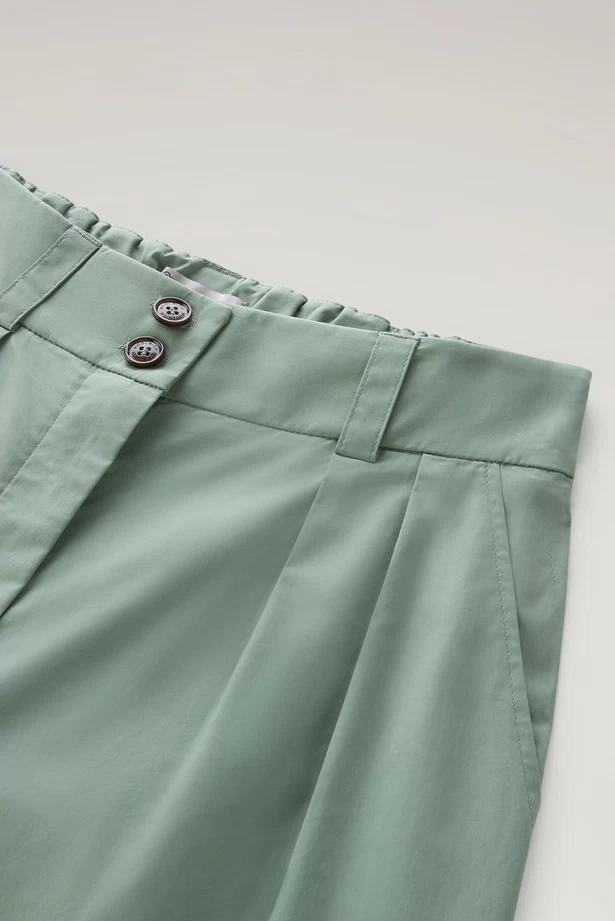 Pantaloni in popeline di puro cotone CFWWTR0174FRUT3027 621 WOOLRICH Sage 