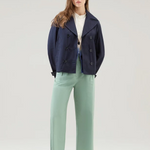 Pantaloni in popeline di puro cotone CFWWTR0174FRUT3027 621 WOOLRICH Sage 