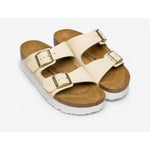 Ciabatta in pelle scamosciata ARIZONA PLATFORM 1026924 ECRU BIRKENSTOCK Ecru 