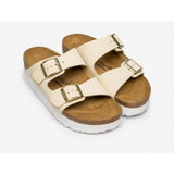 Ciabatta in pelle scamosciata ARIZONA PLATFORM 1026924 ECRU BIRKENSTOCK Ecru 