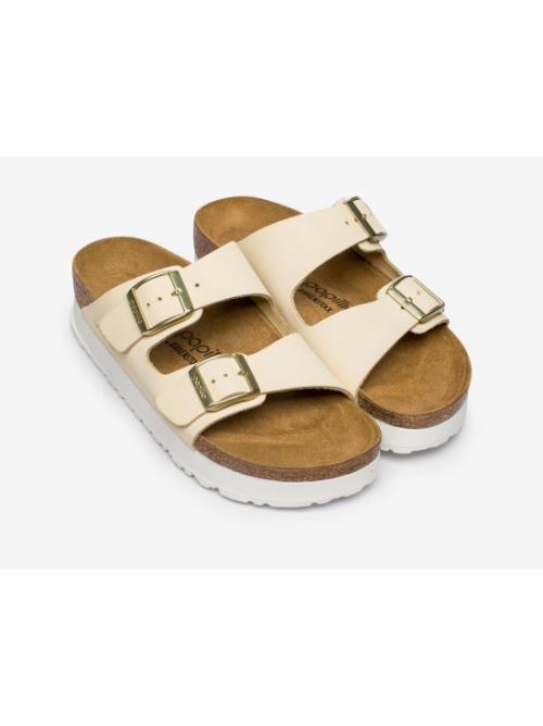 Ciabatta in pelle scamosciata ARIZONA PLATFORM 1026924 ECRU BIRKENSTOCK Ecru 