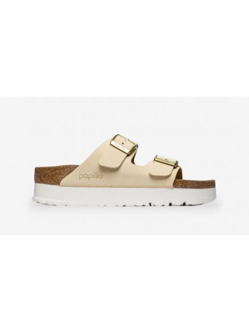 Ciabatta in pelle scamosciata ARIZONA PLATFORM 1026924 ECRU BIRKENSTOCK Ecru 