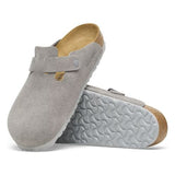 Sabot in suede BOSTON 1027688 STONE COIN BIRKENSTOCK Stone coin 